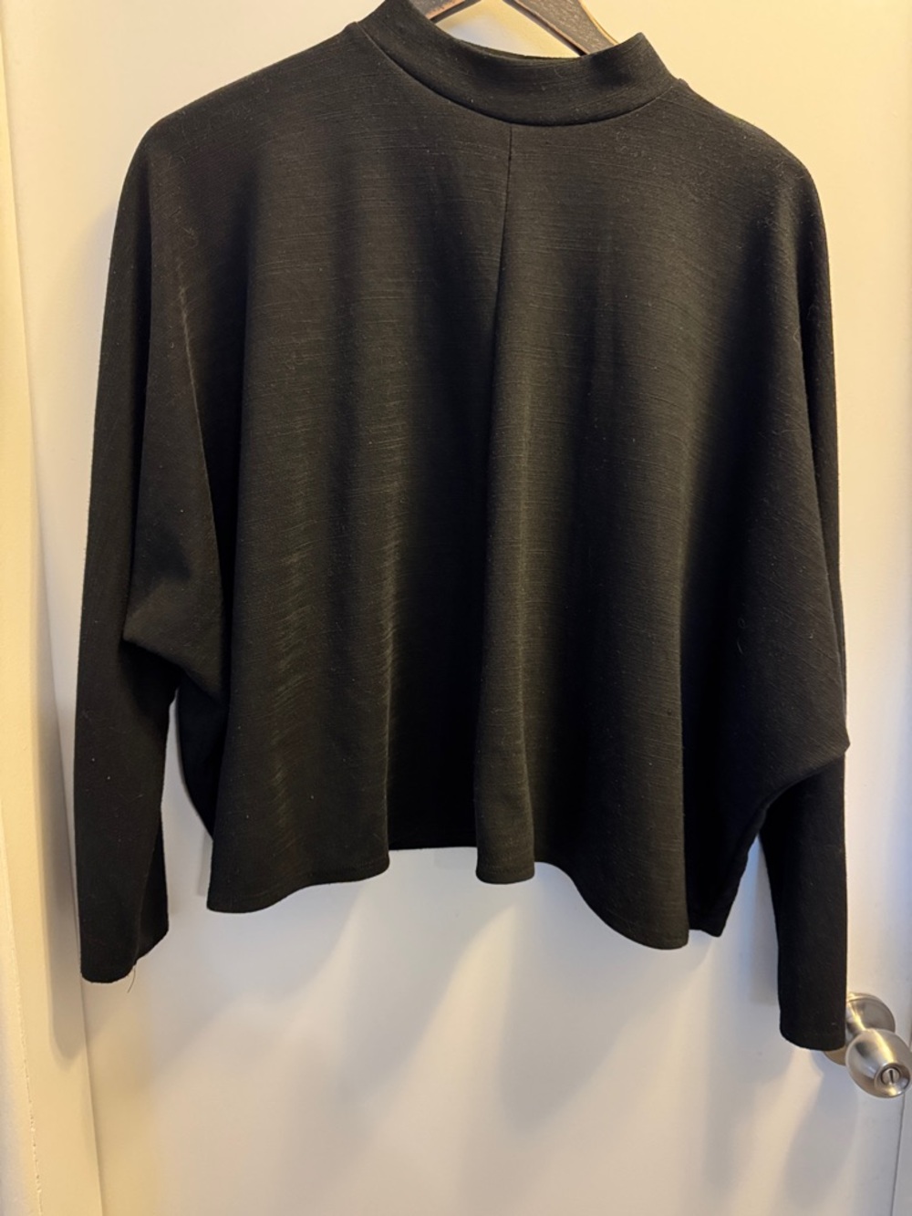 Zara Basic Black Top with Logo Tag